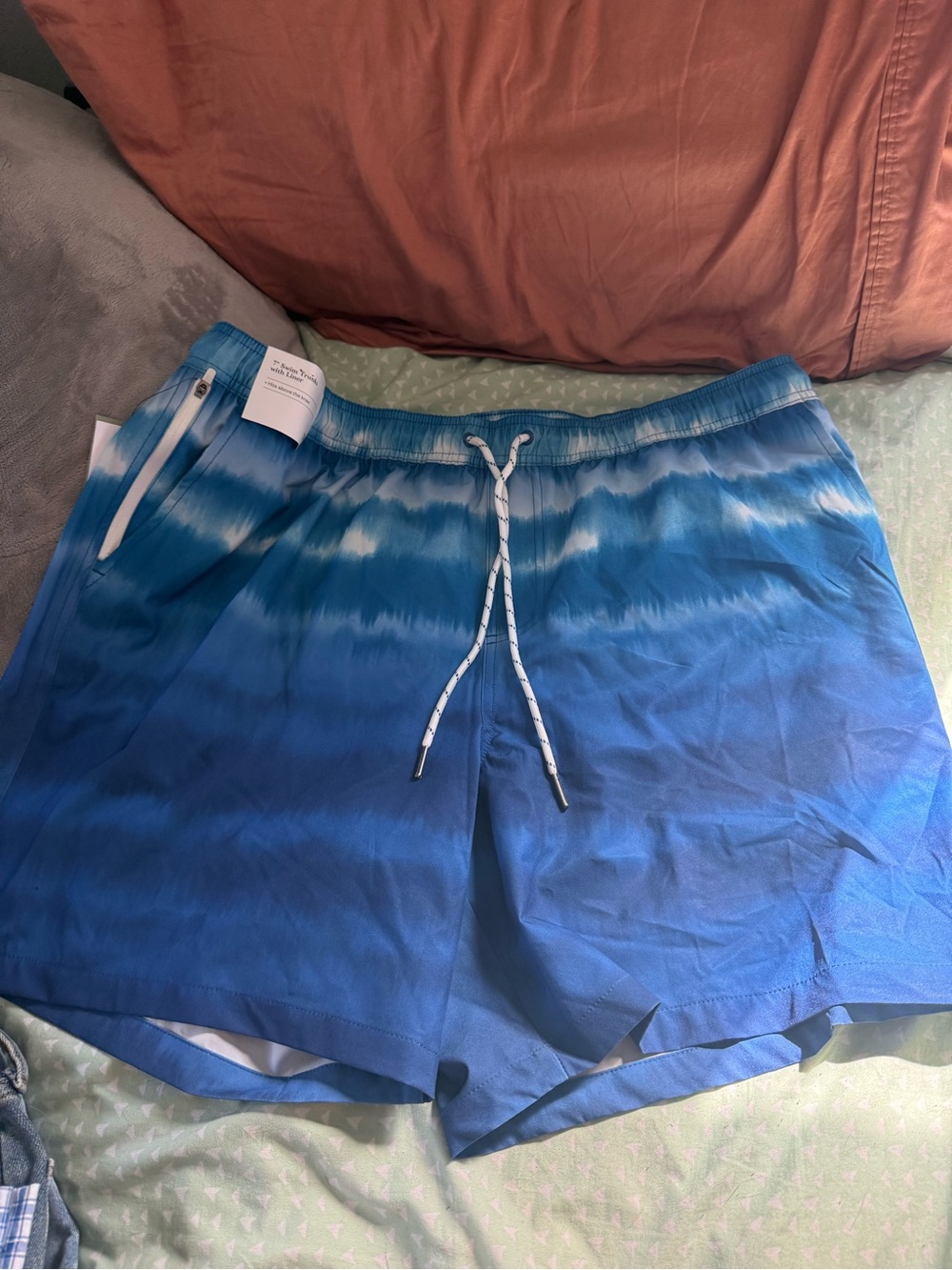 Goodfellow & Co Blue Ombre Drawstring Swim Trunks